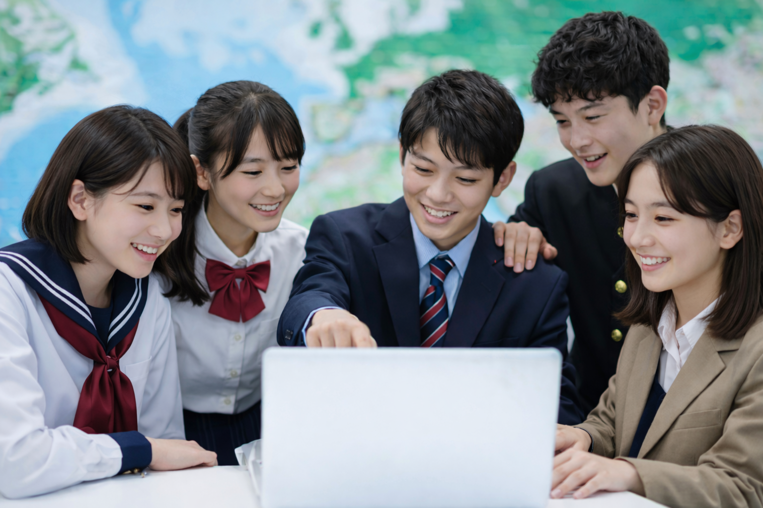 ST Lab — プレゼンテーションで発表する生徒